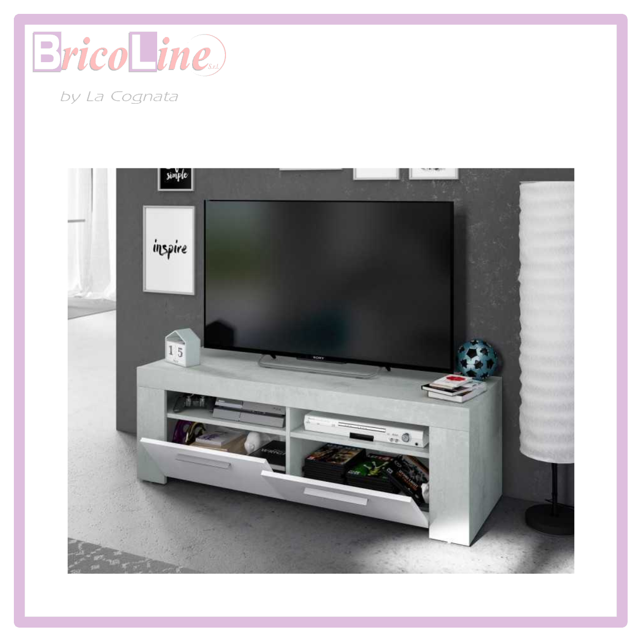 MOBILE TV AMBIT CM. 42X120X40H BIANCO CEMENTO