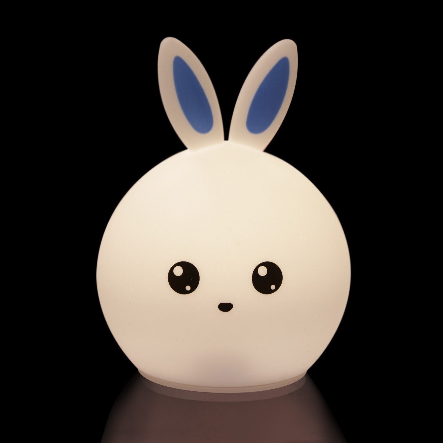 Luce notturna bambini coniglio LED in silicone bianco
