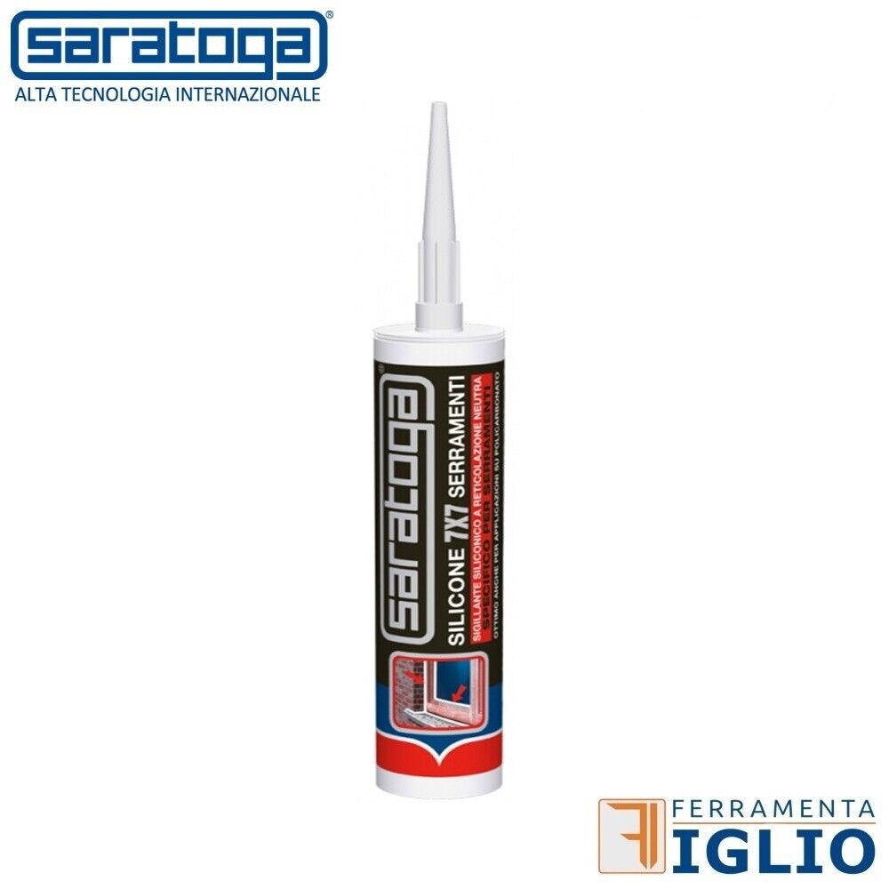 Silicone Sigillante 7x7 Serramenti Neutro per Vetri Alluminio Metallo Legno PVC