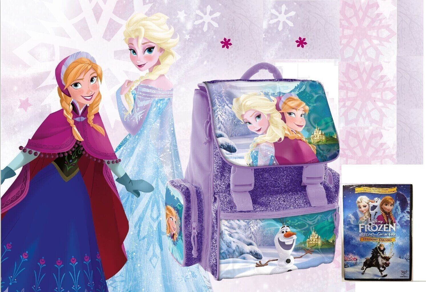 ACCADEMIA ZAINO ESTENSIBILE CON DVD KARAOKE ANNA E ELSA FROZEN