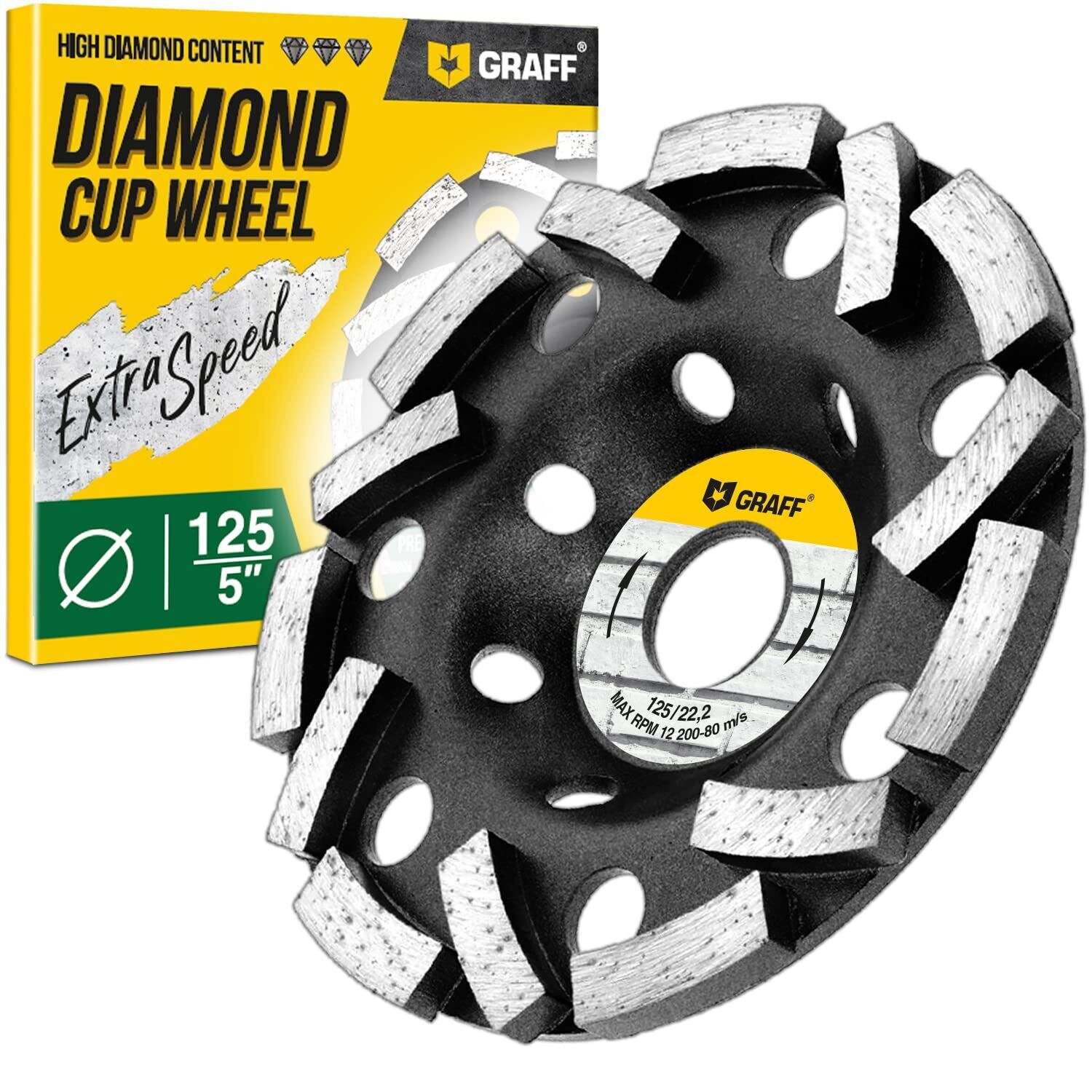GRAFF Disco abrasivo diamantato 125 mm per smerigliatrice angolare – (m7F)