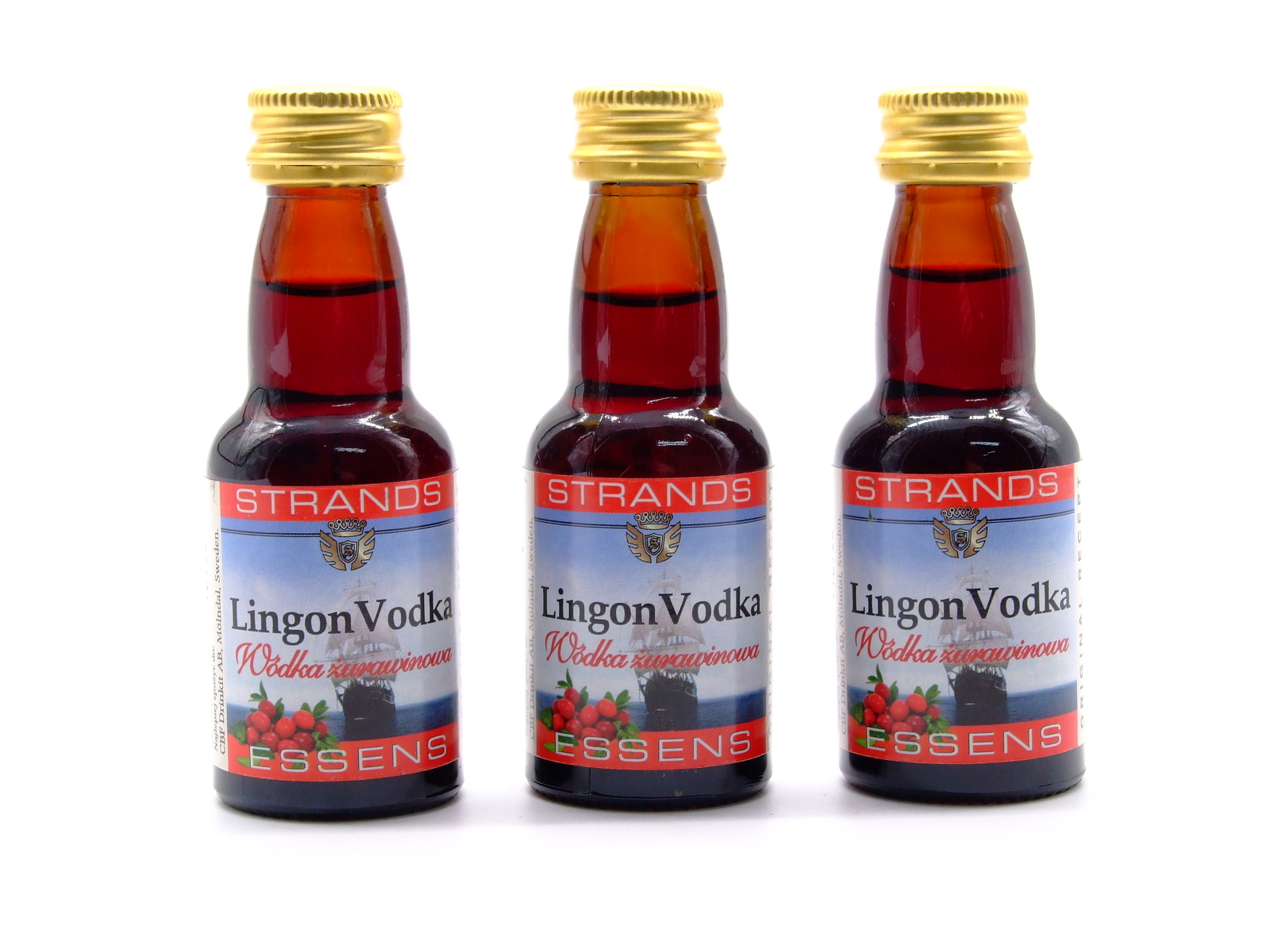 3 x Lingon Vodka (Mirtillo Rosso) 25ml - Senza Alcool, Essenza di Vodka, Aroma