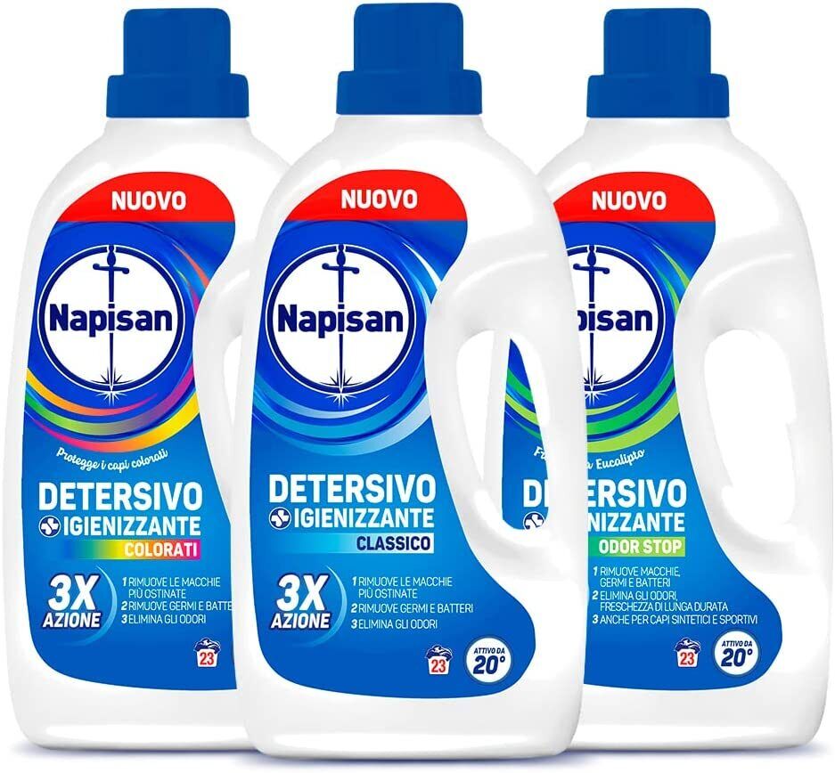 Napisan Detersivo Lavatrice Liquido Igienizzante Classico Capi Colorati Odorstop