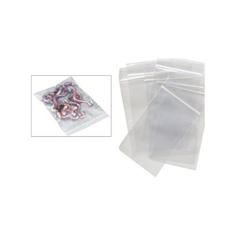 100 Sacchetti Zip 7x10 cm. Plastica 45mic.