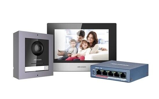 Hikvision DS-KIS602 Videocitofono Intercom IP Monofamiliare Espandibile App H...