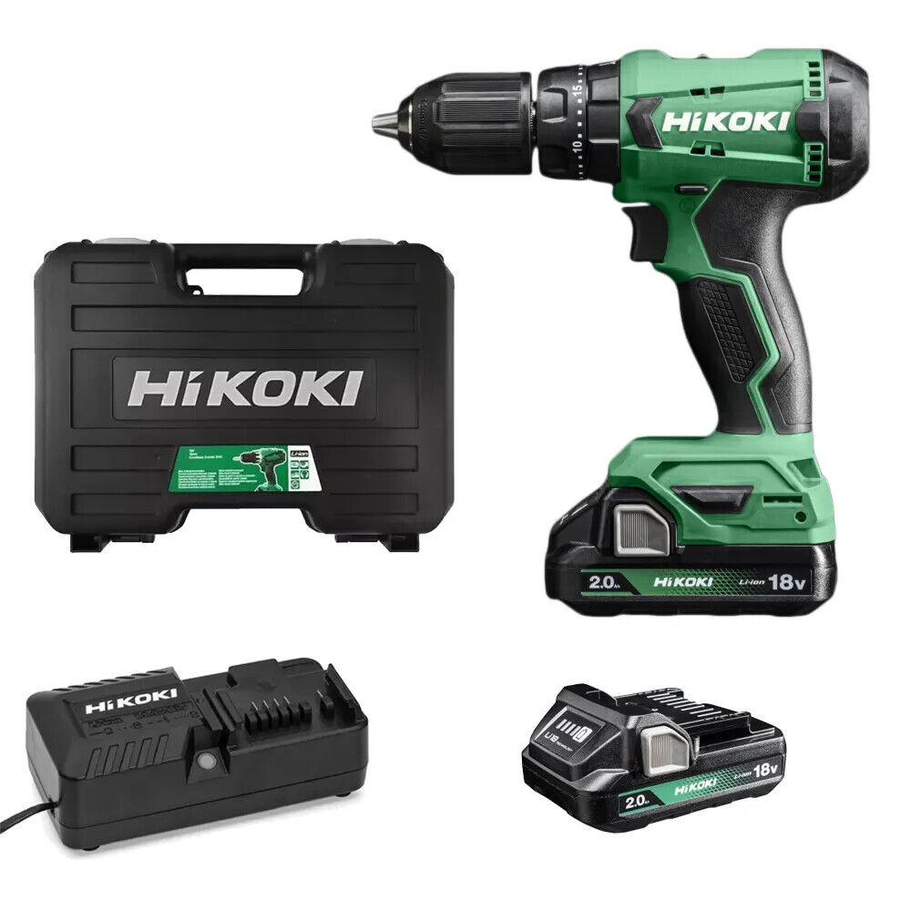 Kit trapano avvitatore a batteria con percussione Hikoki DV18DA 18V + 2x batt 2A