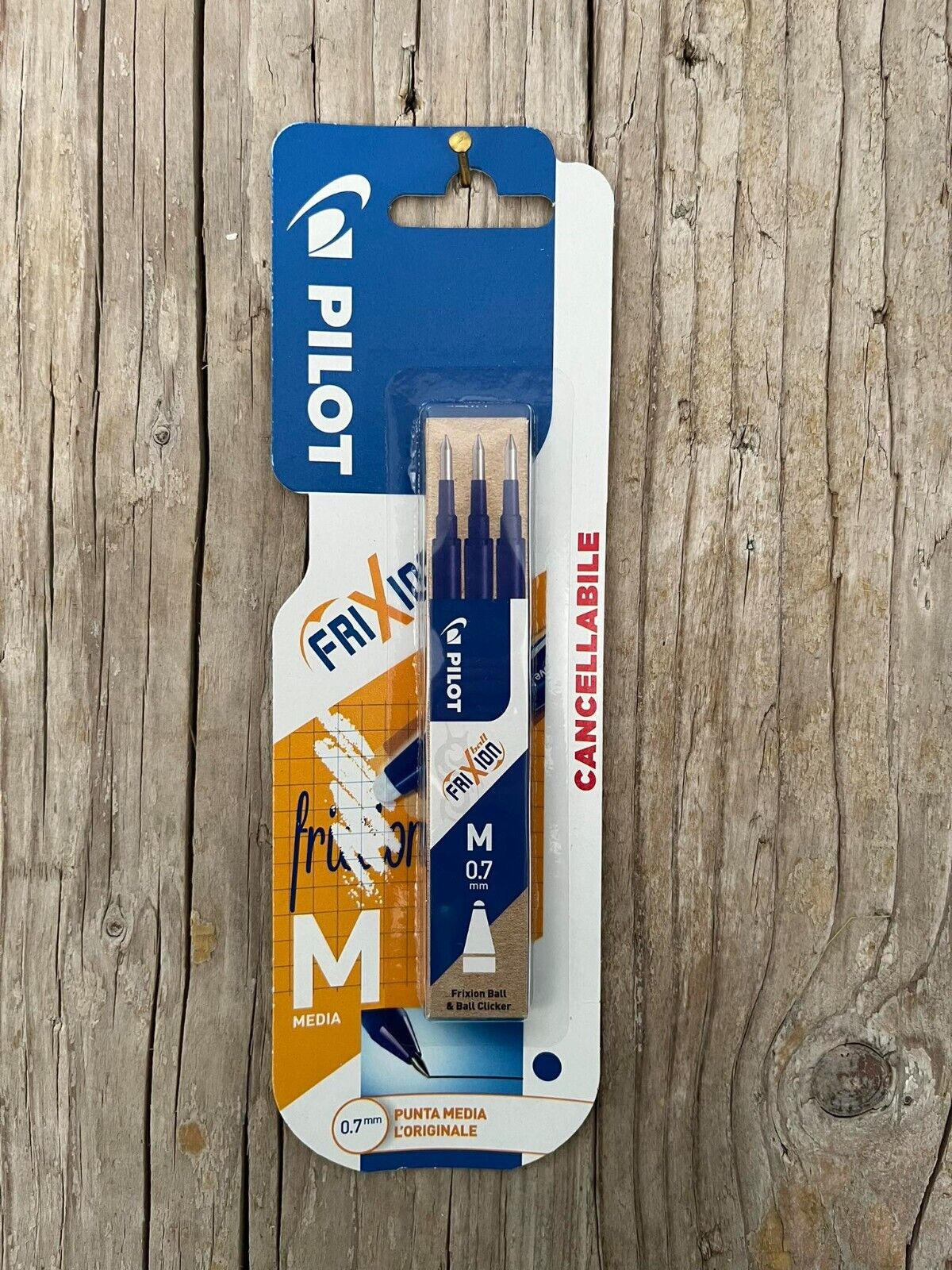 3 Refill Ricariche Blu Penna Cancellabile Pilot Frixion Ball Clicker 0.7mm Media