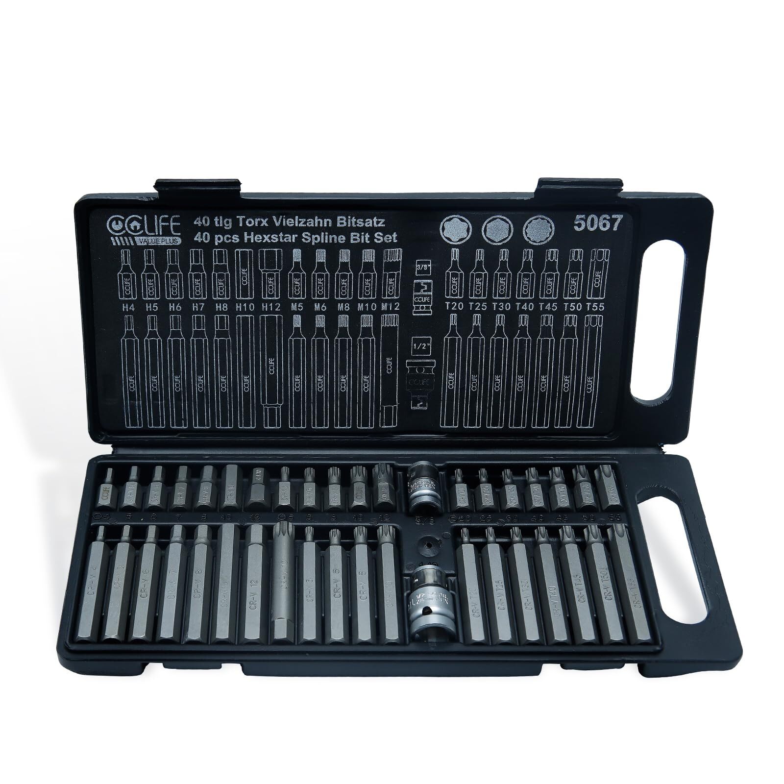 CCLIFE Torx XZN Set di bussole esagonali multidentate interne e se