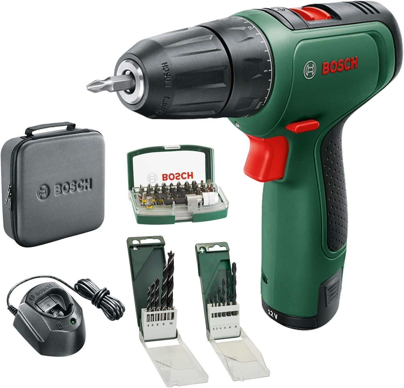 Bosch Home And Garden Trapano Avvitatore A Batteria Easydrill 1200, Verde,...