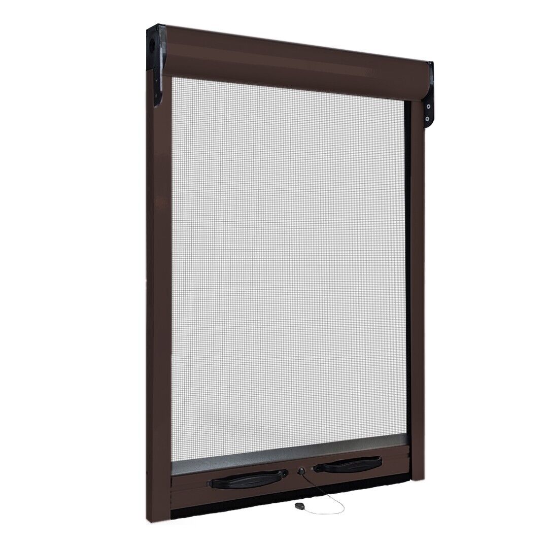Zanzariera a rullo per finestra scorrevole verticale 80x170cm marrone