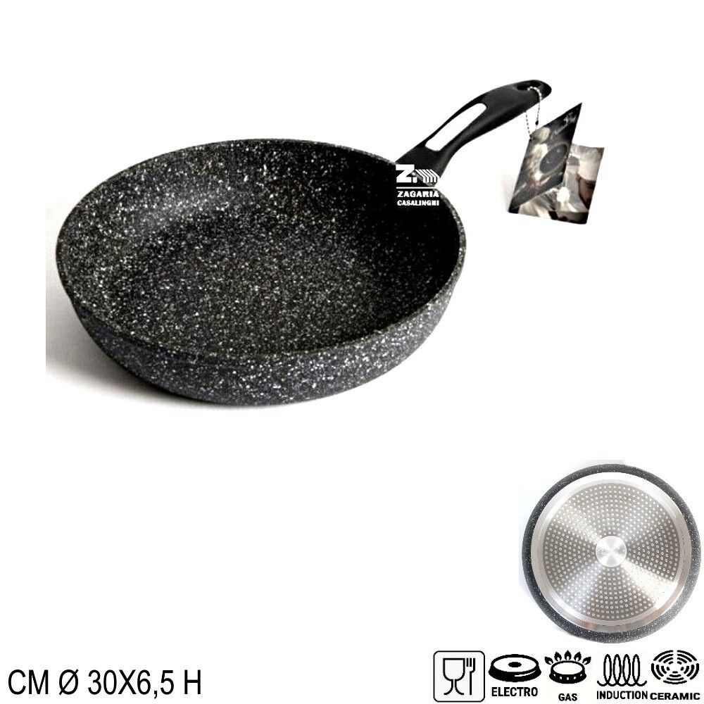 PADELLA SUPERIOR CRISTIAN CHEF DM. CM 30X6,5 H EFFETTO PIETRA PER INDUZIONE