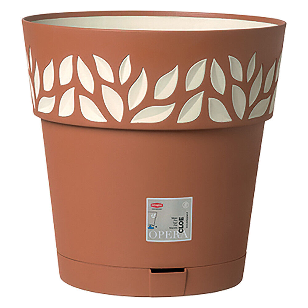 VASO TONDO 'CLOE' ø 20 x h.19 - stone grey/bianco STEFANPLAST