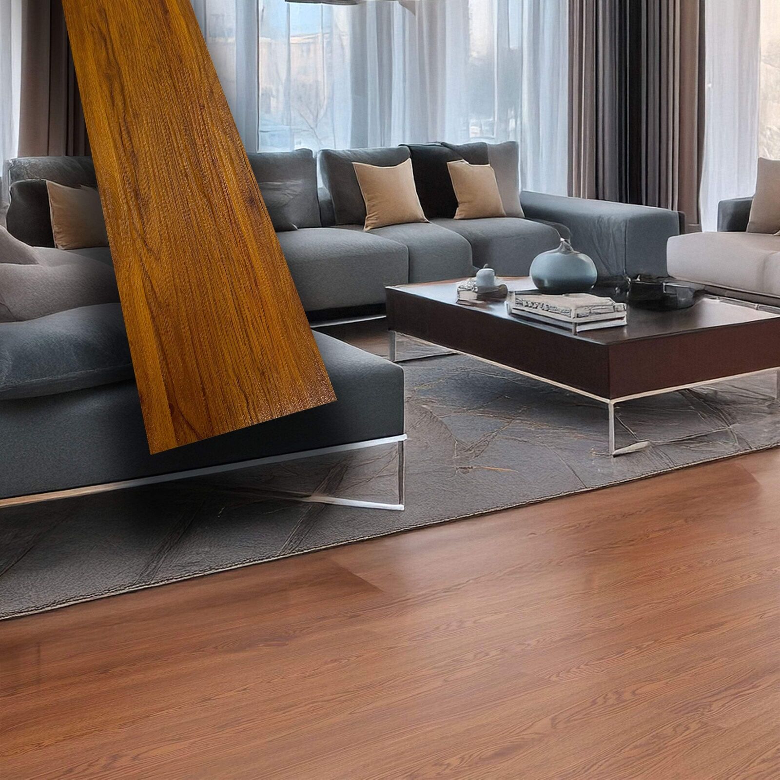 1mq di Pavimento LVT Autoadesivo TEAK 914x152mm (2mm spessore) ignifugo, idrofob