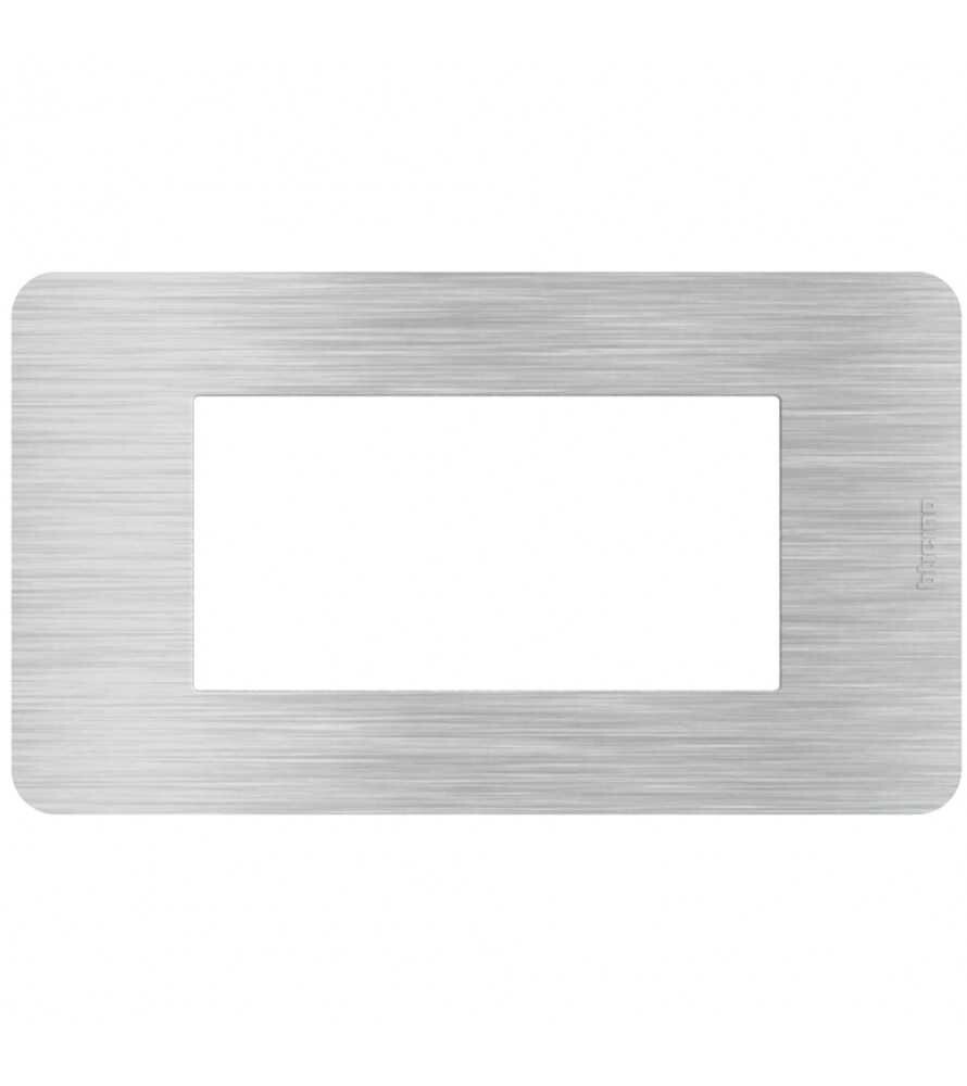 Placca Bticino MatixGO Effects 4 moduli alluminio JA4804EA
