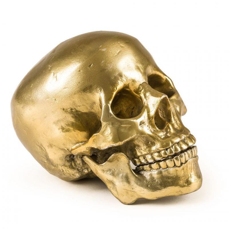 DIESEL LIVING WITH SELETTI teschio umano dorato WUNDERKAMMER HUMAN SKULL