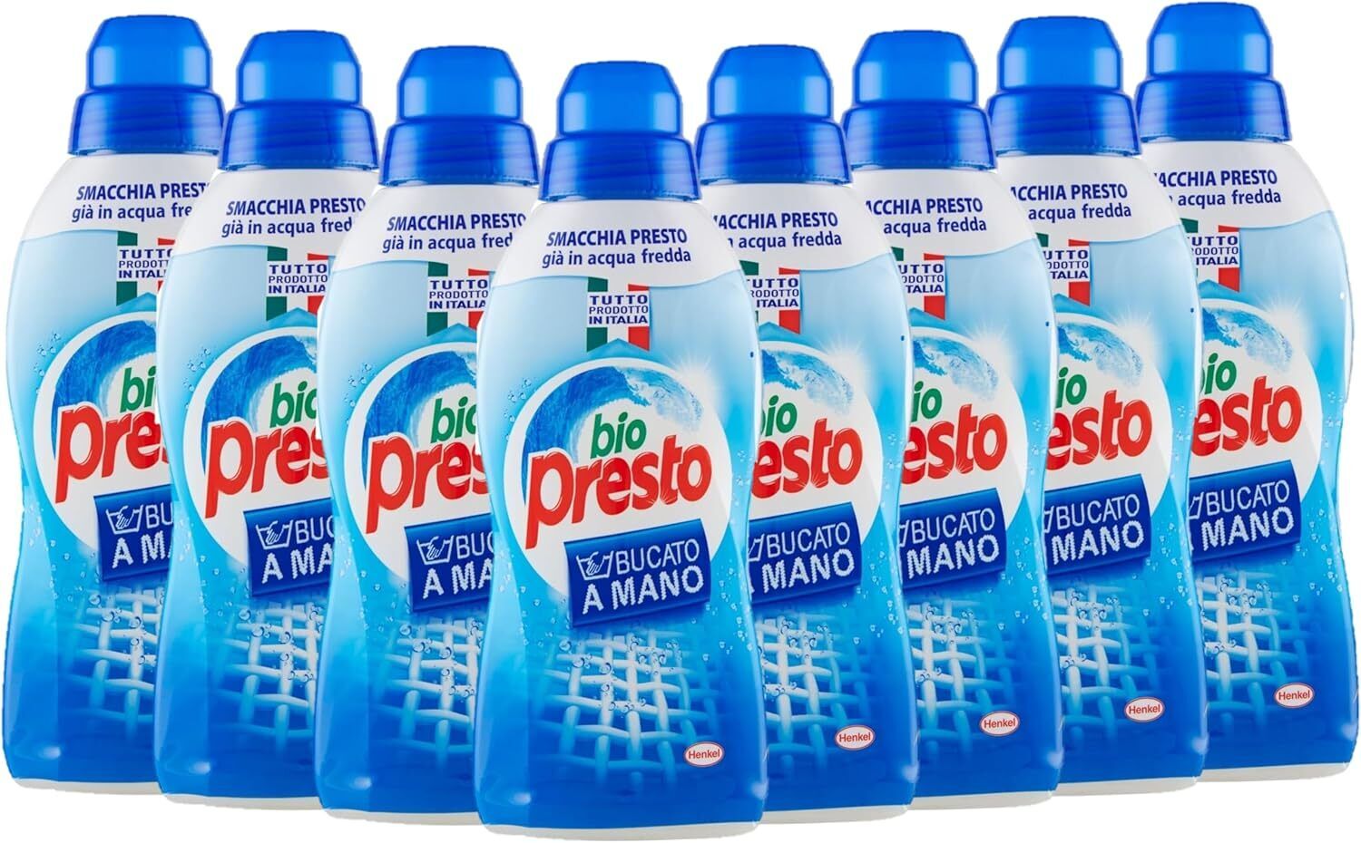 Bio Presto Liquido Detergente a Mano, Smacchia Presto, 8 confezioni da 750 ml