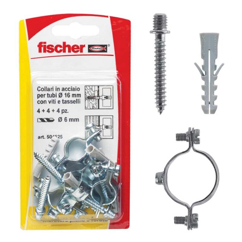FISCHER Collarini accaio zinc. c/tasse mm12 5pz