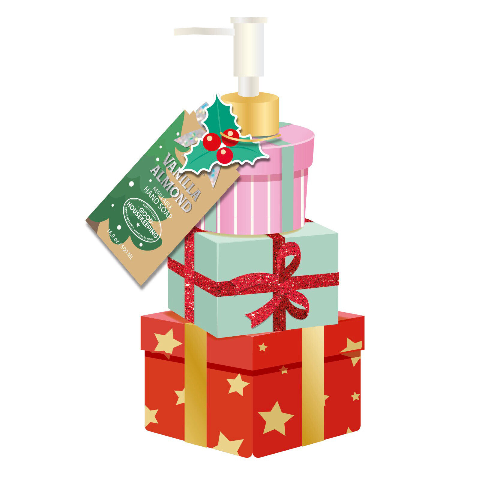 SAPONE MANI TRI-COASTAL NATALIZIE A FORMA DI PACCHI REGALO