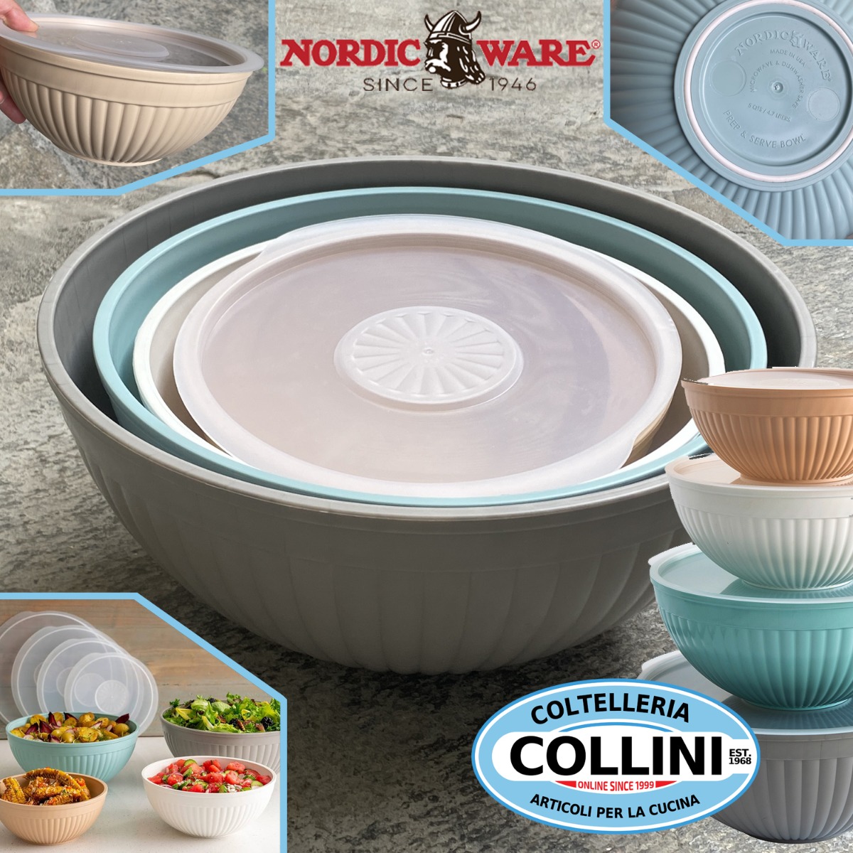 Nordic Ware - Set 4 ciotole con coperchio