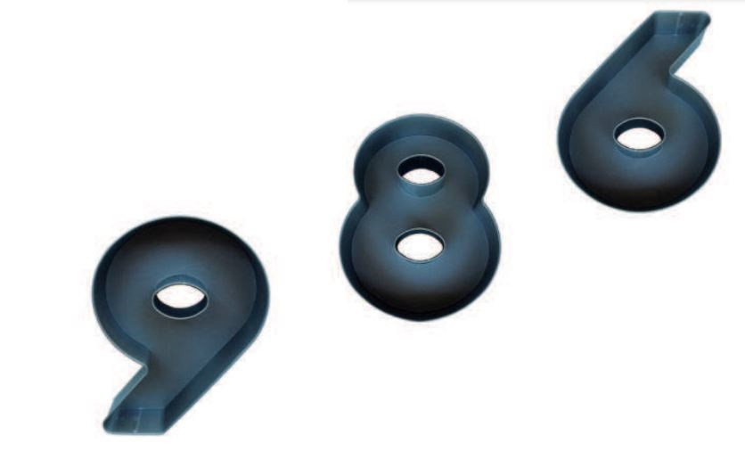 60094 PANETTA TORTIERA A FORMA DI NUMERO N. 3 IN TERMORETRAIBILE CM. 18x24x5