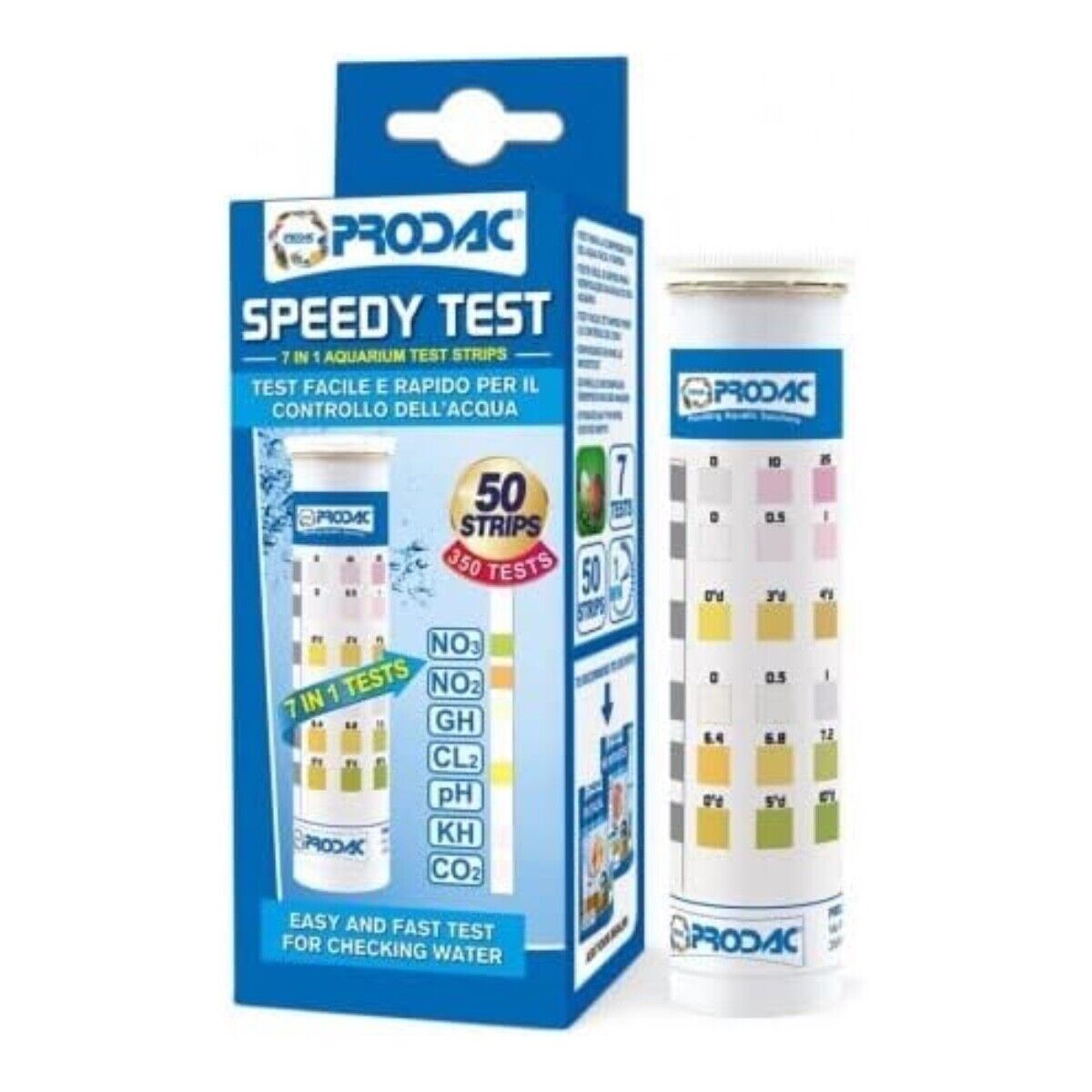 PRODAC SPEEDY TEST 7 IN 1 STRISCE VALORI ACQUARIO FACILE  VELOCE E COMPLETO