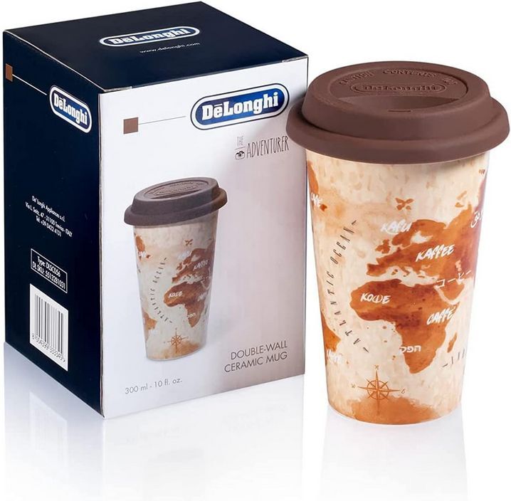 TAZZA CERAMICA DELONGHI ADVENTURER DLSC056 DOPPIA PARETE COPERCHIO SILICONE