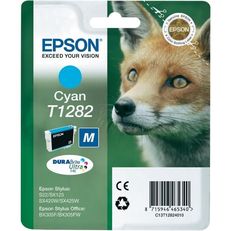ORIGINALE T1282 CIANO CARTUCCIA ORIGINALE PER EPSON S22 SX125 420W BX305FW C13T1