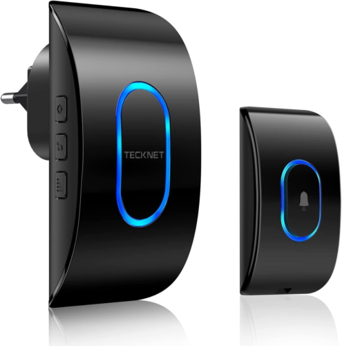 Campanello Senza Fili da Esterno, TECKNET Wireless IP65 Nero