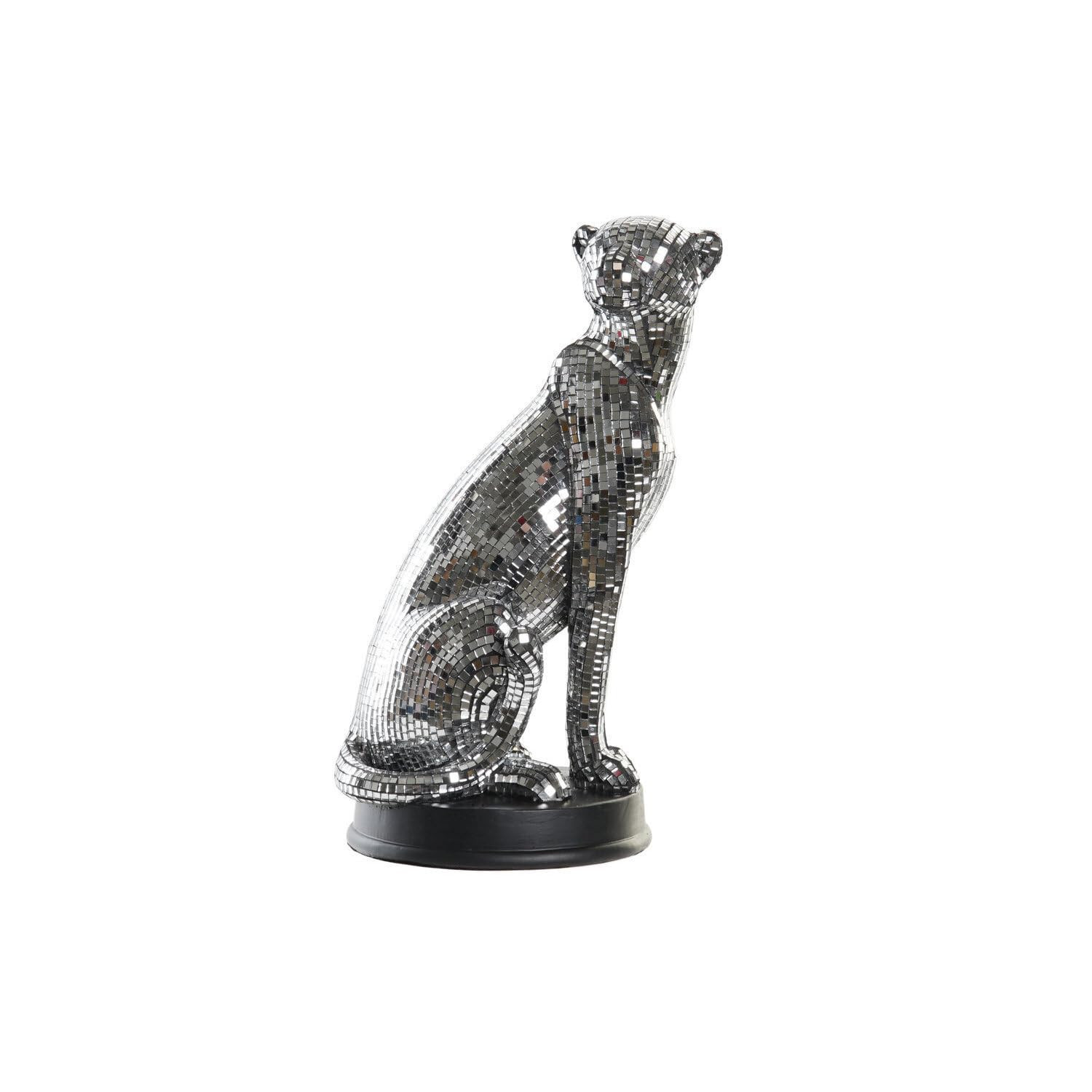 FIGURA RESINA 19,5X16X31,5 LEOPARDO ESPEJO (S6X)