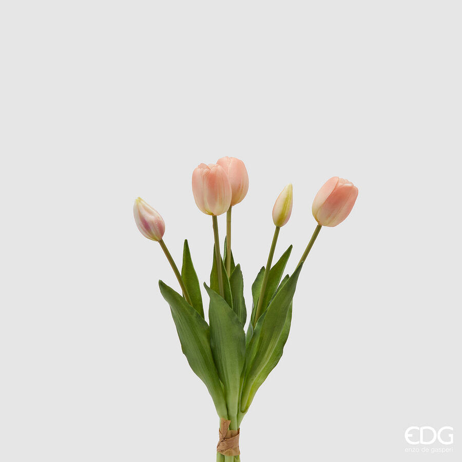 EDG Enzo De Gasperi EDG Enzo De Gasperi Bouquet 5 Tulipani con Foglie Artificial
