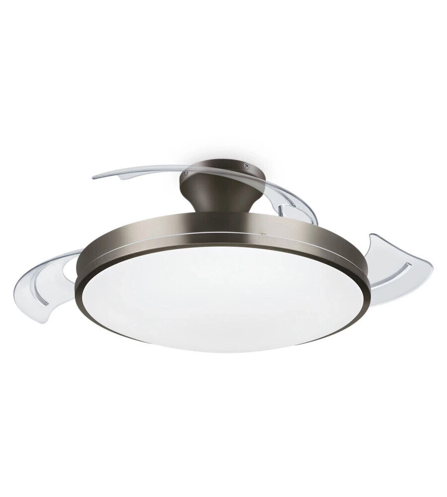 LAMPADA VENTILATORE A LED PHILIPS "ATLAS NICKEL" COLORE ACCIAIO, 5500 K