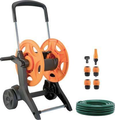 Avvolgitubo irrigazione carrellato eurotank gf plt/acciaio ruote plt +tubo 1/2 m