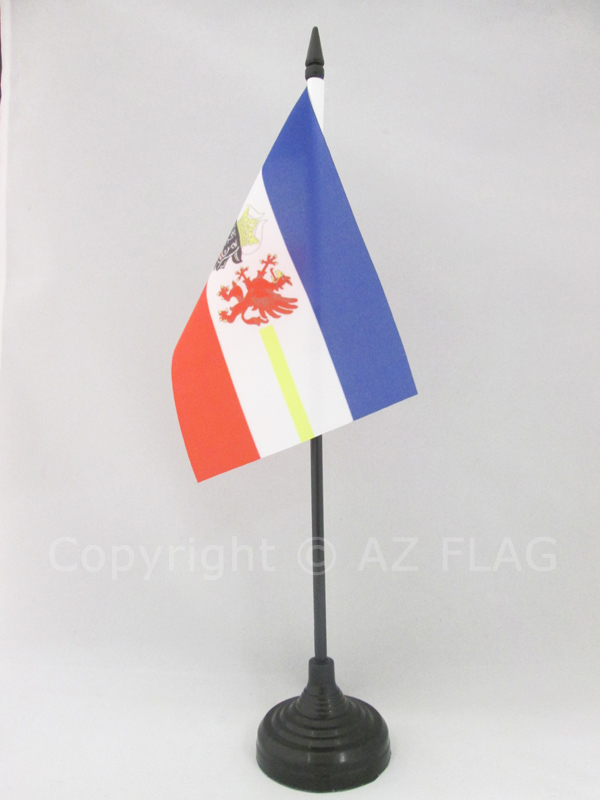 BANDIERA DA TAVOLO MECLEMBURGO-POMERANIA ANTERIORE 15x10cm - PICCOLA BANDIERINA