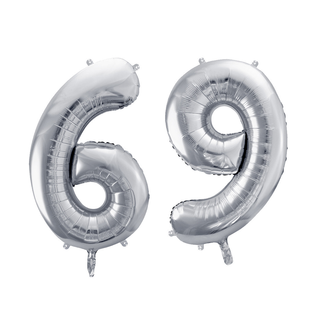 Palloncinio FOIL MYLAR numero 69 ARGENTO - 35 cm 0YQA