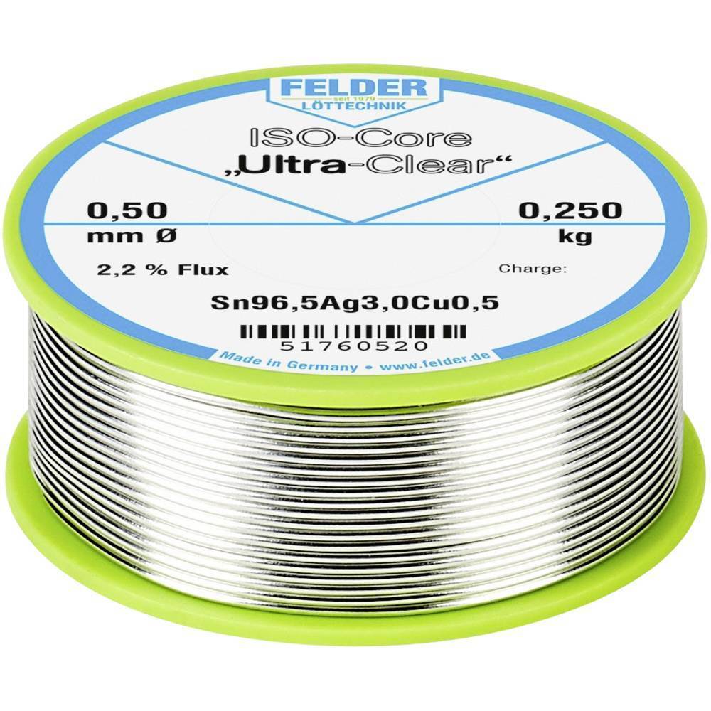 Felder ISO-Core Ultra Clear SAC305 Stagno per saldatura Bobina Sn96,5Ag3Cu0,5