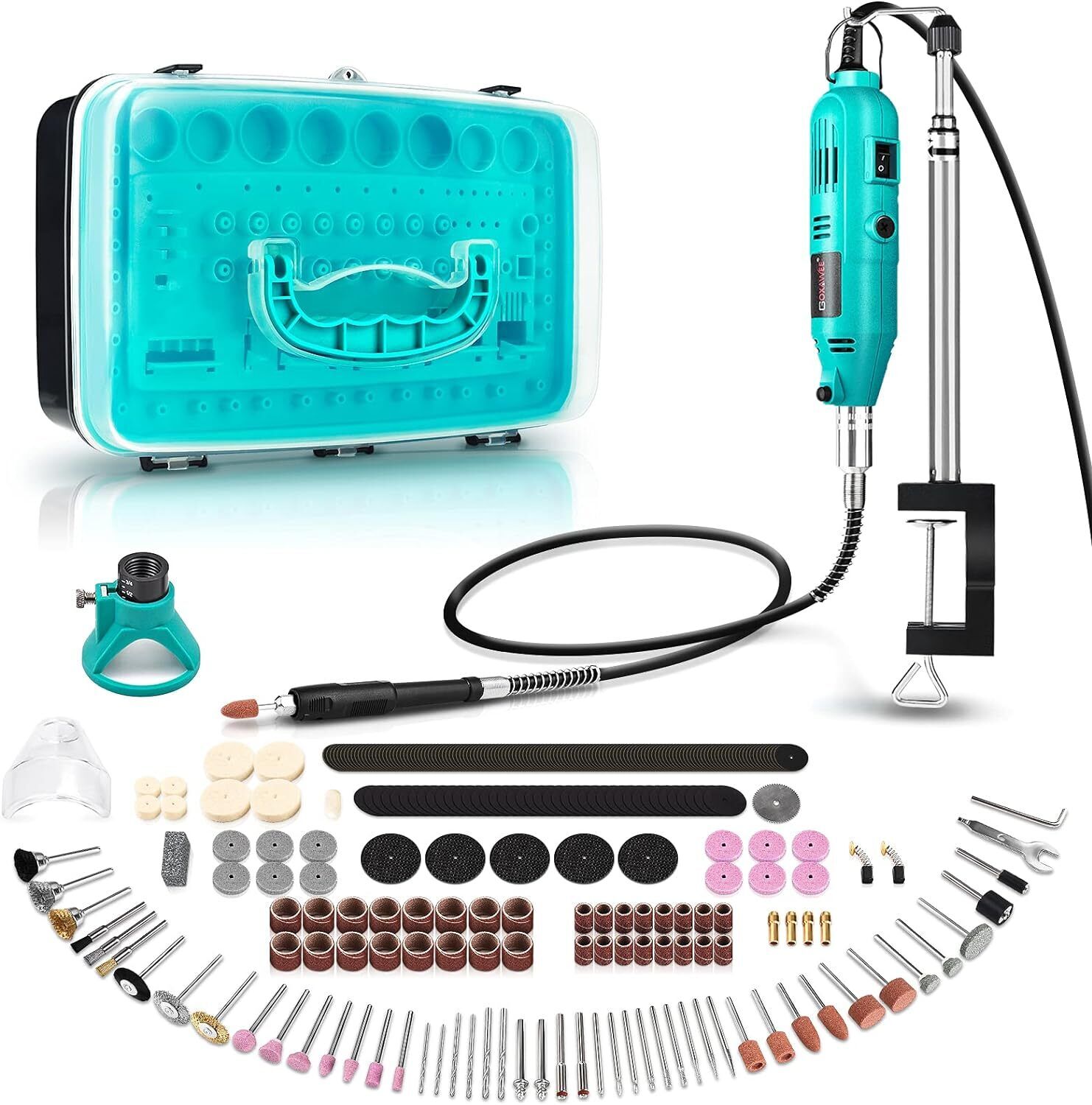 GOXAWEE Utensile Rotante Kit, Mini Trapano con Braccio Telescopico/Morsetto...