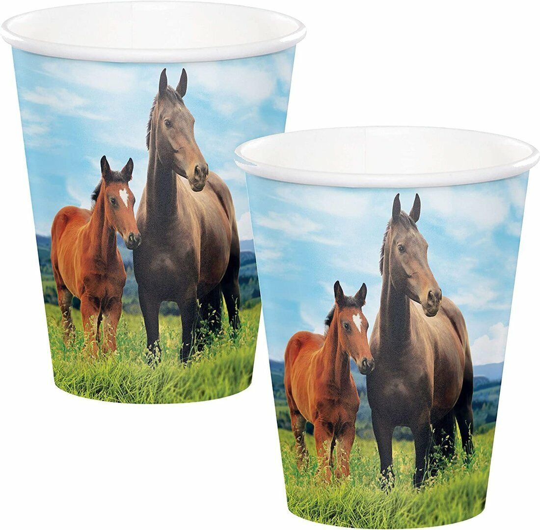Bicchieri in carta da 266 ml Cavalli "Horse and Pony" 8 pz