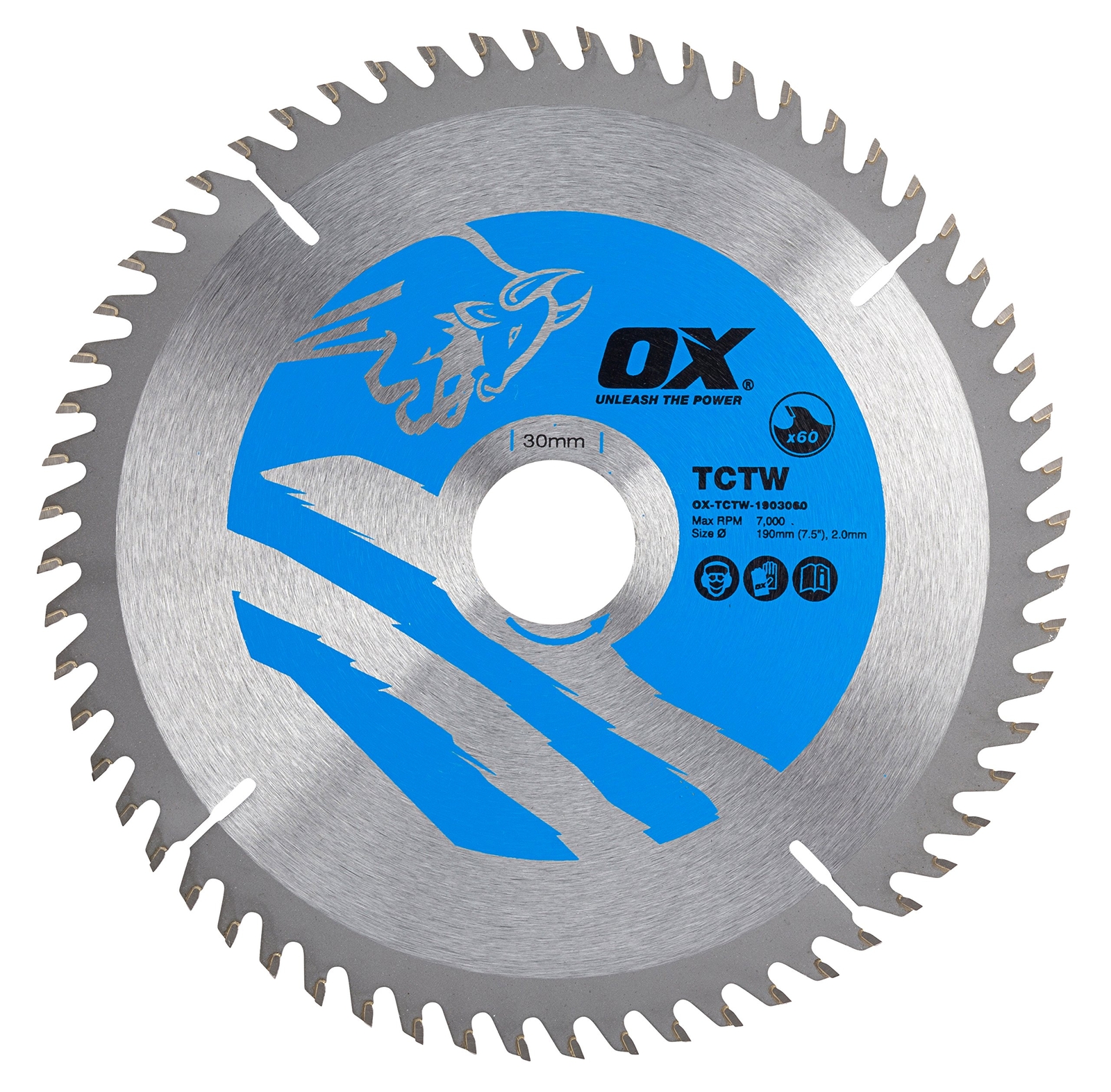 OX Wood Cutting Circular Saw Blade 190/30mm, 60 Teeth ATB (B3E)