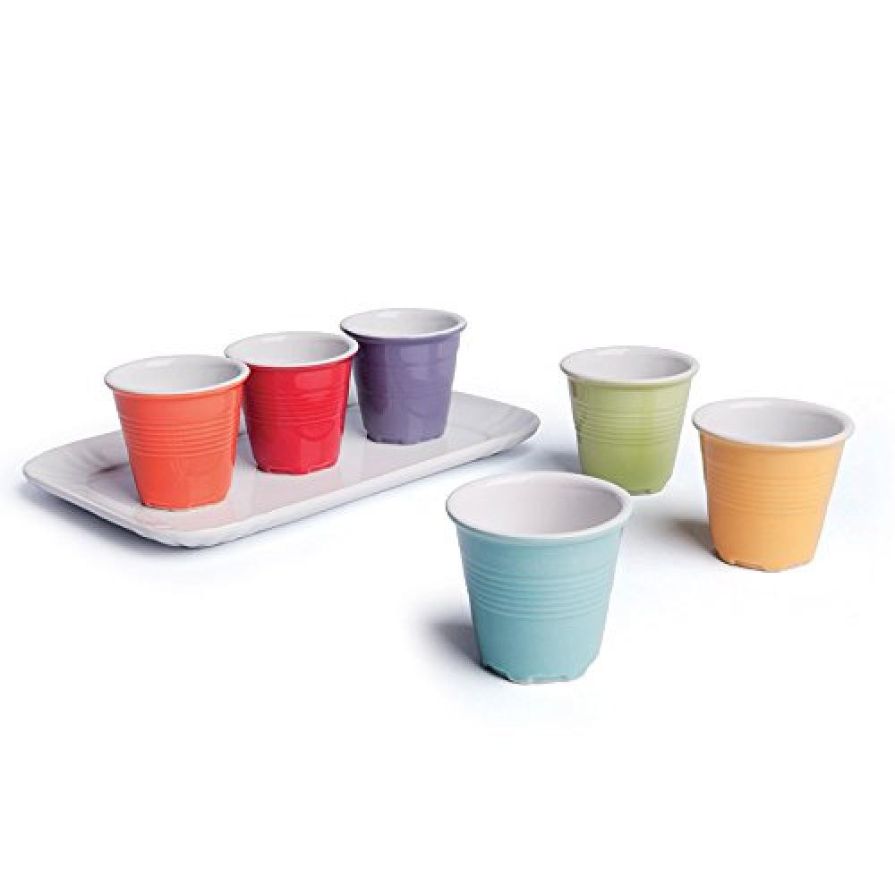 (TG. 6 tazzine) Excelsa Coffee Color Servizio Tazzine da caffè, Porcellana, Mul