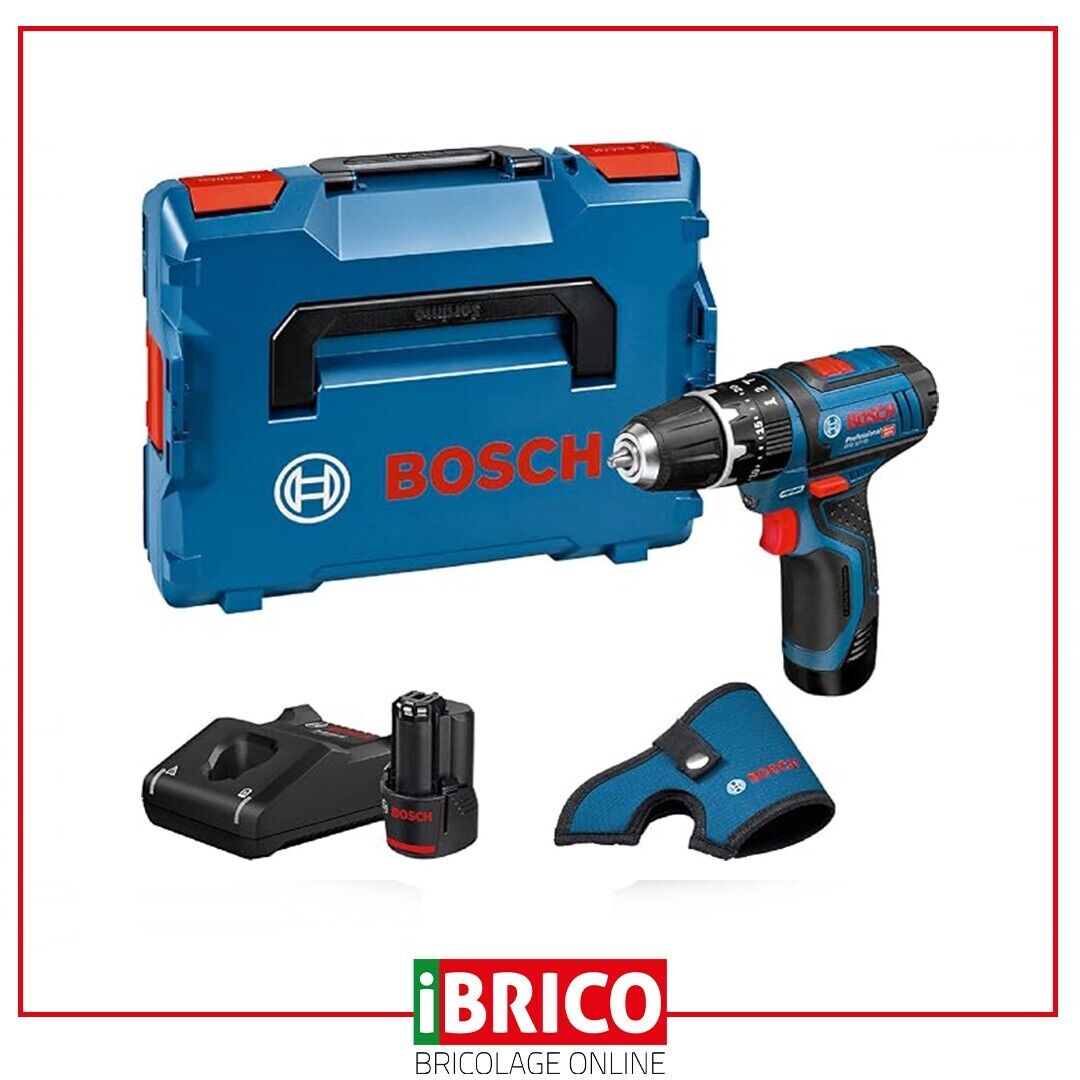 Bosch Professional 12V System Trapano-avvitatore con Percussione a Batteria GSB