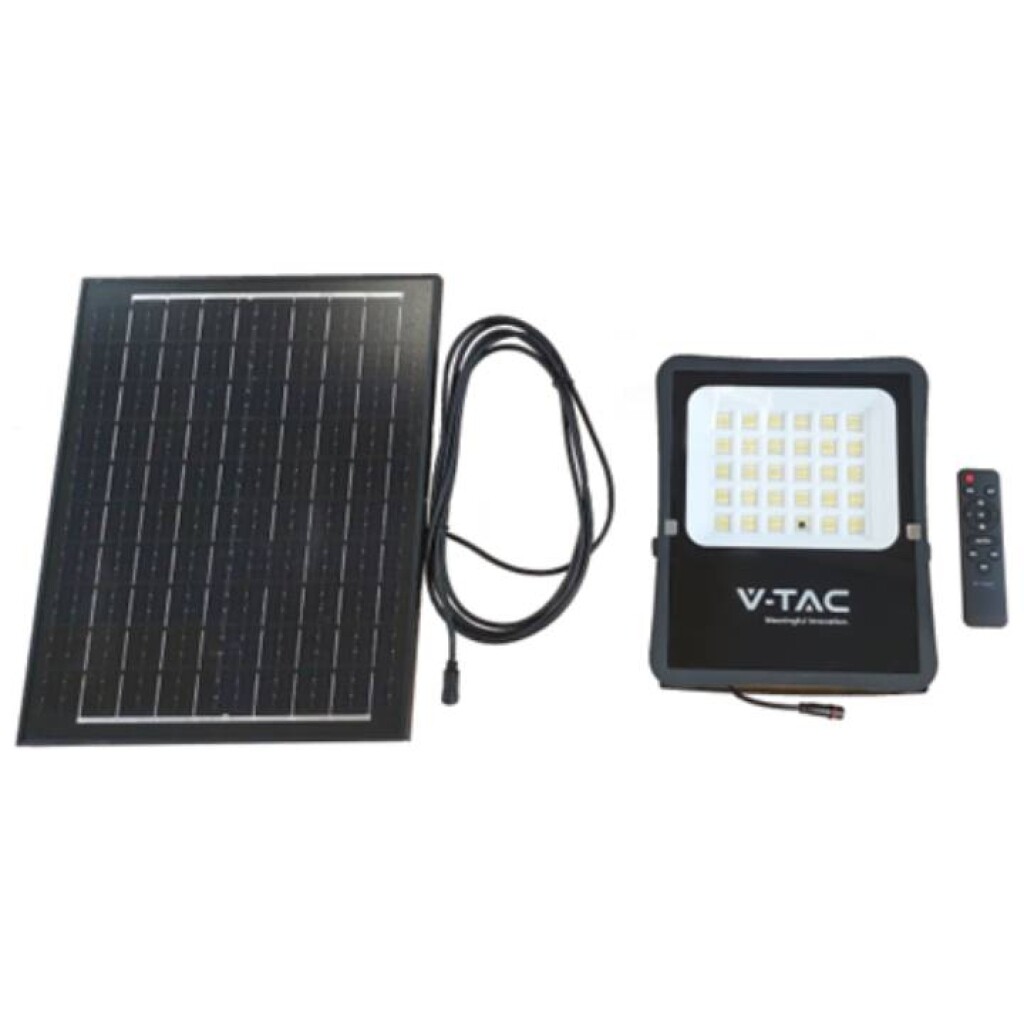 V-TAC VT-55100 Faro LED 1200lm alimentato a pannello solare 12W fotovoltaico bat