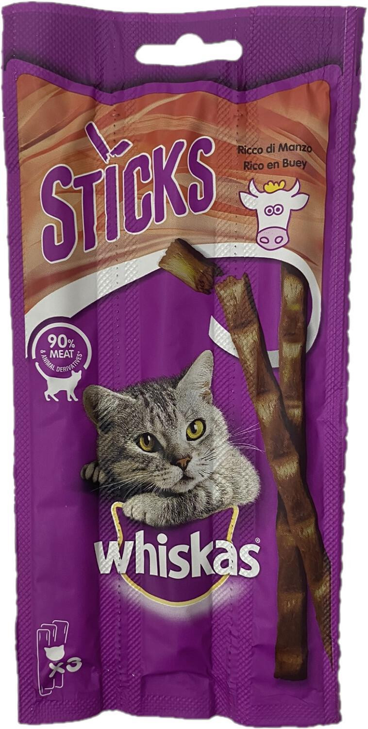 Whiskas Cat 3 Sticks ricco di manzo 18gr