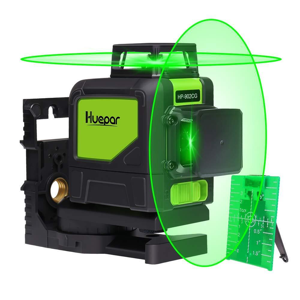 Huepar 902CG Livella Laser 2X 360 Verde 40m 8 Linee Modalità Impulso Livella ...
