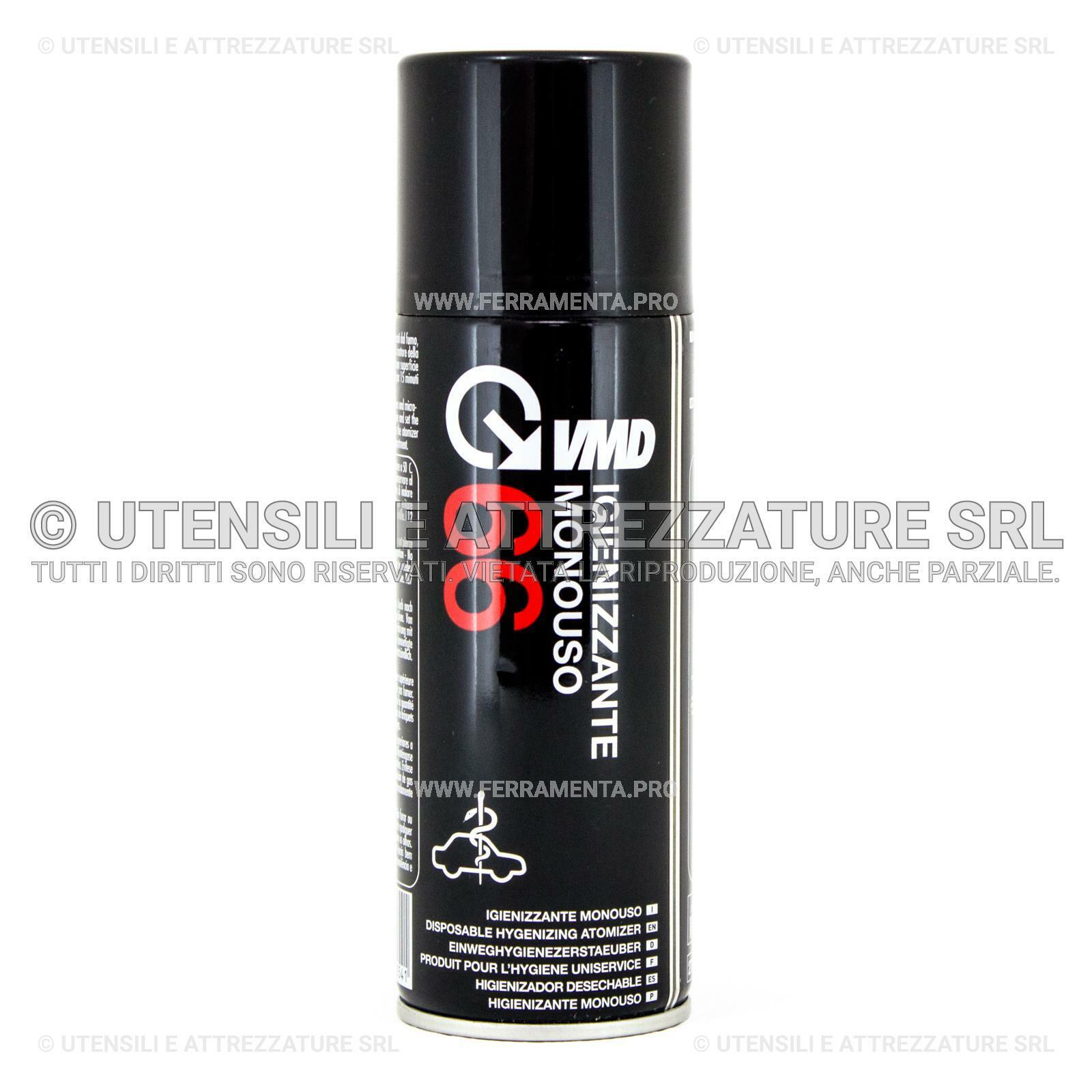 IGIENIZZANTE MONOUSO SPRAY VMD66 200ml per AUTO HOTEL CAMERE D'ALBERGO SALE RIUN