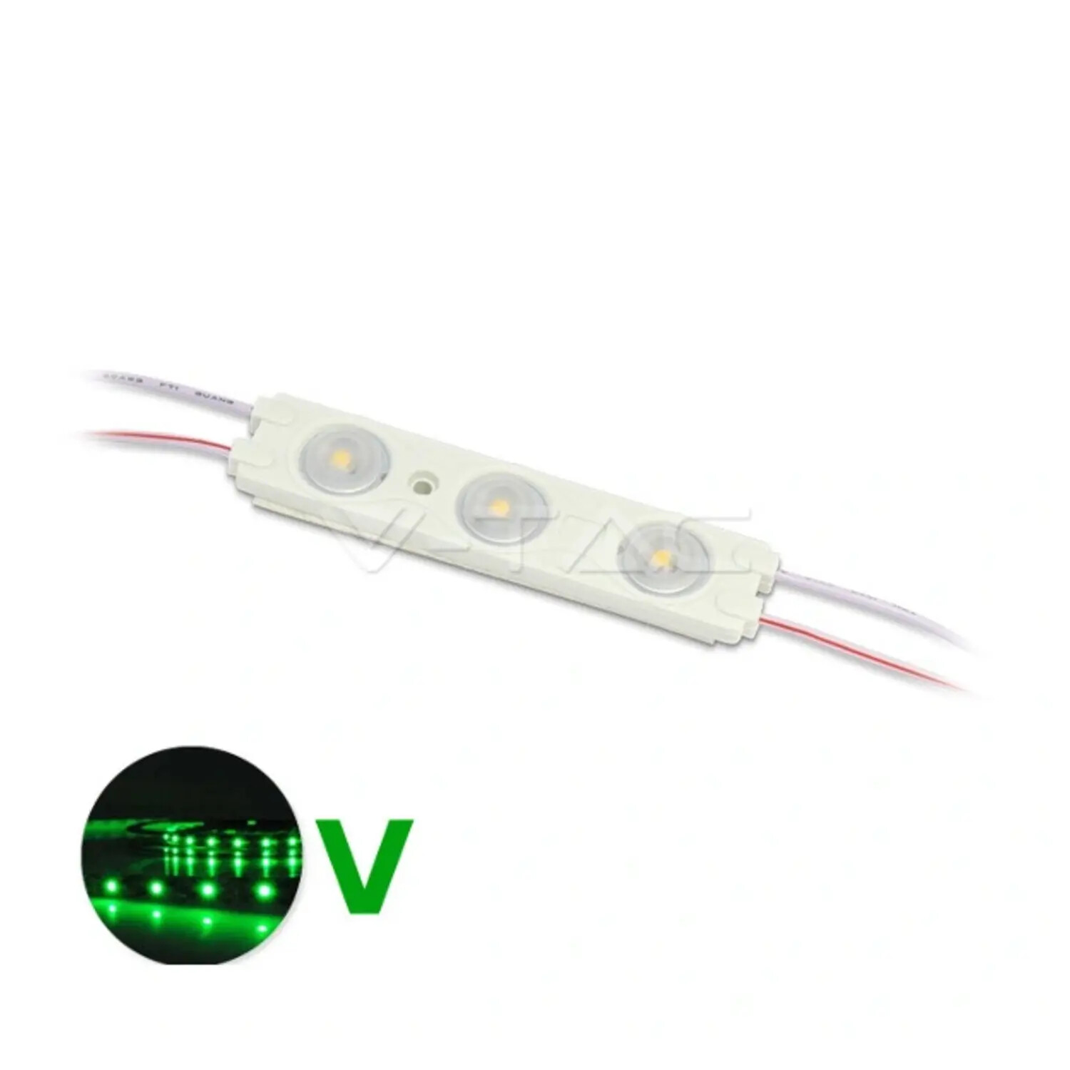 modulo 3 led impermeabile insegne strip led ip67 stagno 1,50 watt luce verde
