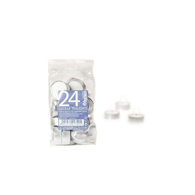 Sacchetto da 24 candele Tealight Bianco Lucille. Multiuso in sacchetto
