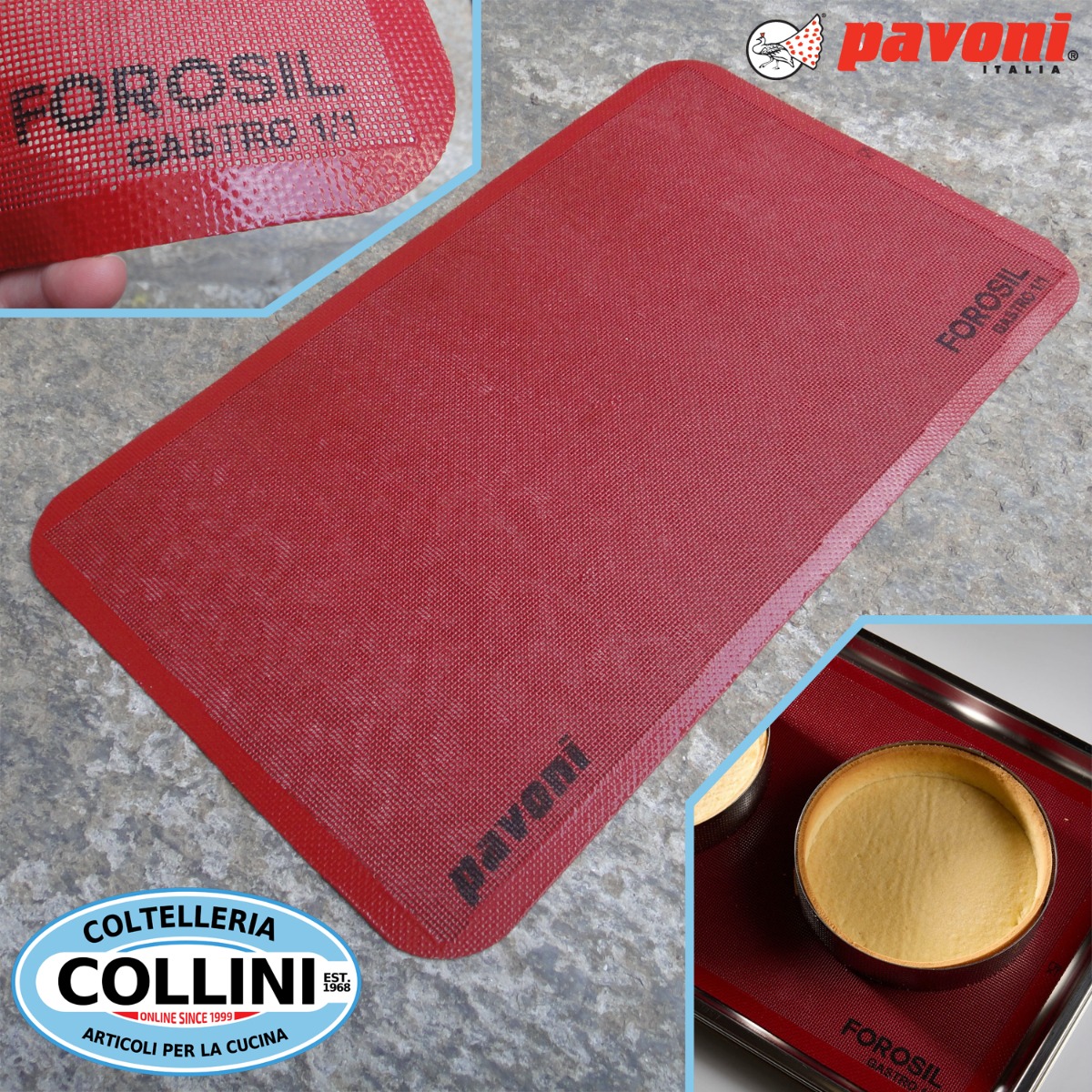 Pavoni - Tappetino Microforato In Silicone  con angoli arrotondati FOROSILGAS...