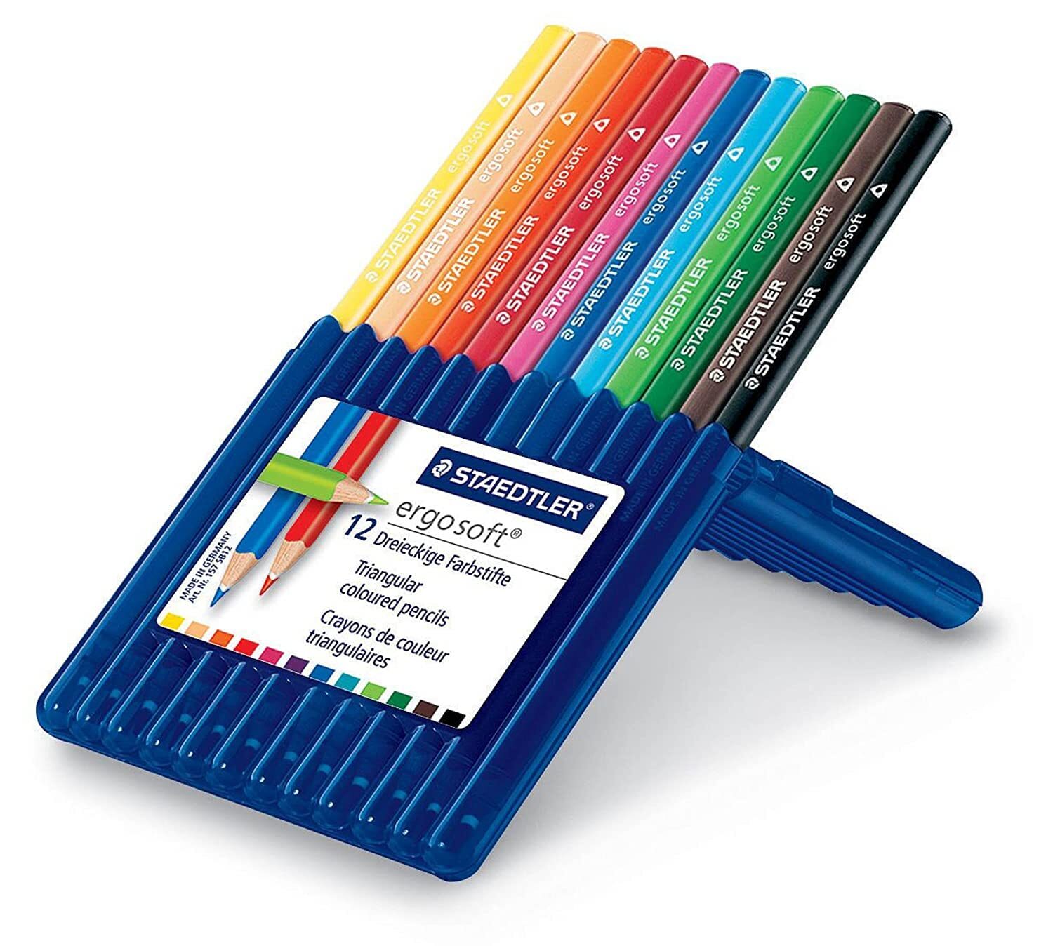 STAEDTLER 157 SB12 Ergosoft Triangular Colouring Pencils - Assorted Colours (Pac