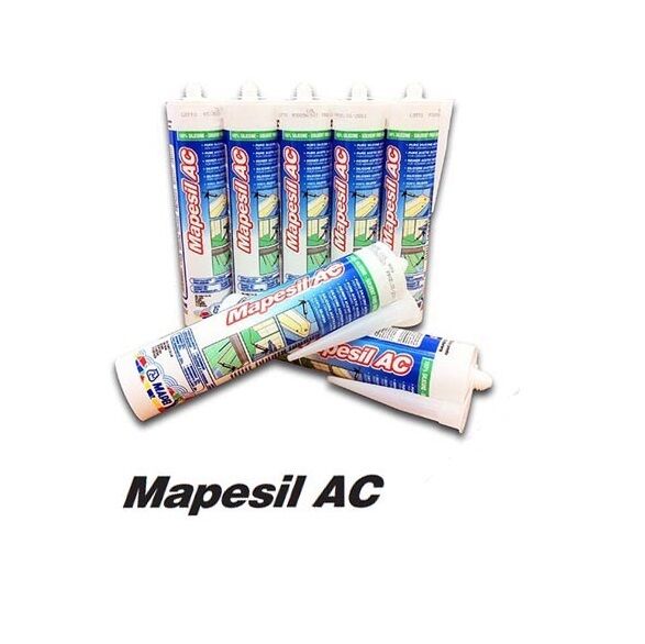 MAPESIL AC 111 Grigio Argento 2000 PURO SILICONE ACETICO MAPEI 310ML