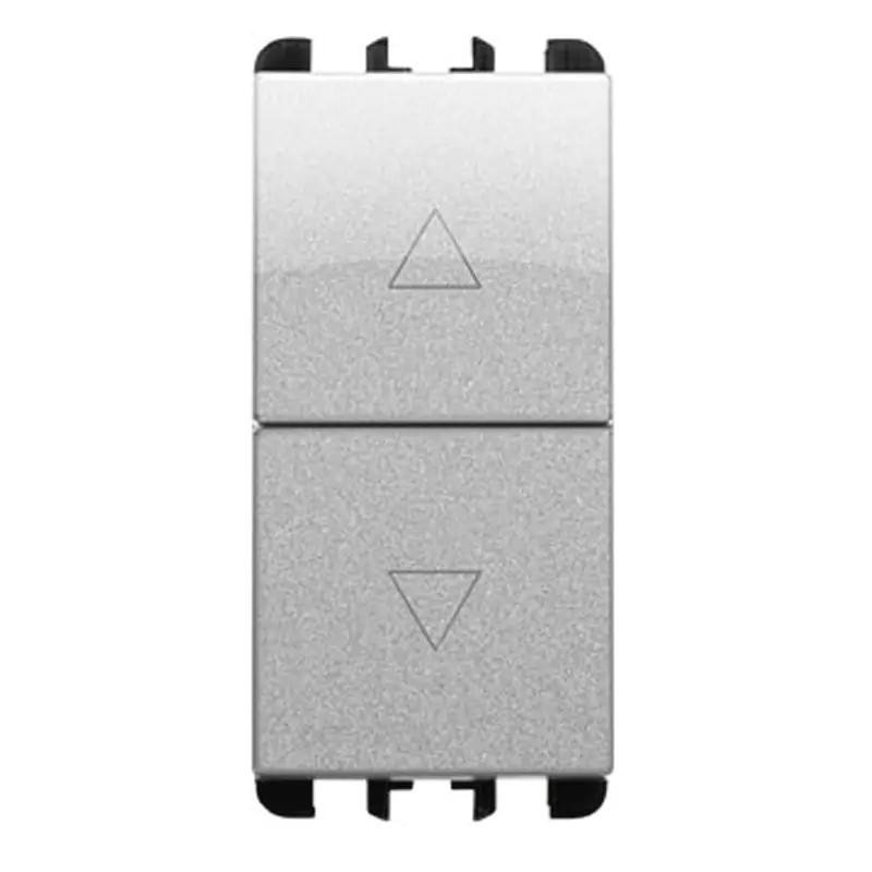 SIMON URMET NEA DOPPIO PULSANTI INTERBLOCCATI 1P NO+NO 10A GRIGIO ALLUMINIO